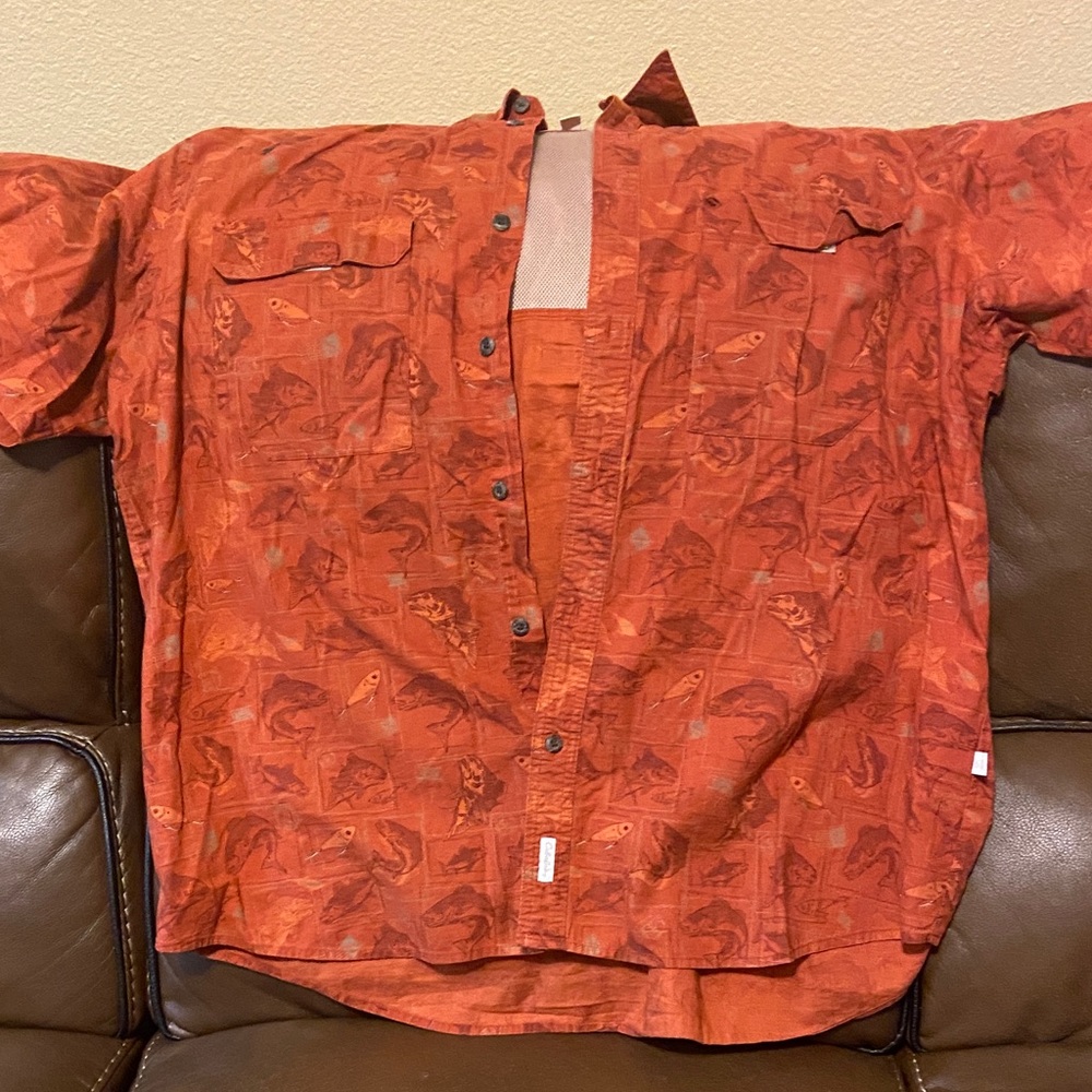 Cabela's Terracotta Patterned fishing Shirt